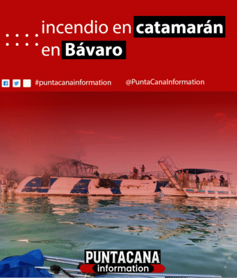 Incendio en catamarán en Bávaro Armada Dominicana y Bomberos sofocan incendio en catamarán en Bávaro
