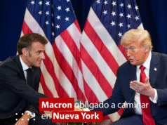 Macron obligado a caminar en Nueva York por caravana de Trump Macron obligado a caminar en Nueva York por caravana de Trump