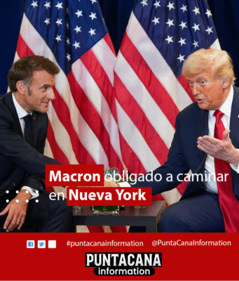 Macron obligado a caminar en Nueva York por caravana de Trump Macron obligado a caminar en Nueva York por caravana de Trump