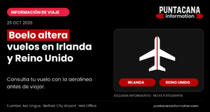 Boelo altera vuelos en Irlanda y Reino Unido Tarjeta informativa original con icono de avión sobre alteraciones por Boelo en Irlanda y Reino Unido el 25 de octubre de 2026; no es fotografía.