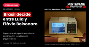 Brasil vota en la segunda vuelta entre Lula y Flávio Bolsonaro Portada sobre la segunda vuelta de Brasil, con una fotografía de archivo de 2018 de una urna electrónica brasileña encendida; no corresponde a la votación de 2026.