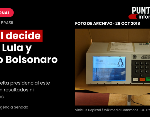 Brasil vota en la segunda vuelta entre Lula y Flávio Bolsonaro Portada sobre la segunda vuelta de Brasil, con una fotografía de archivo de 2018 de una urna electrónica brasileña encendida; no corresponde a la votación de 2026.