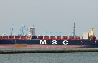La OMS pide mantener documentos sanitarios marítimos también en formatos no digitales Portacontenedores MSC Sasha en Europoort, Róterdam, fotografía de archivo de agosto de 2016