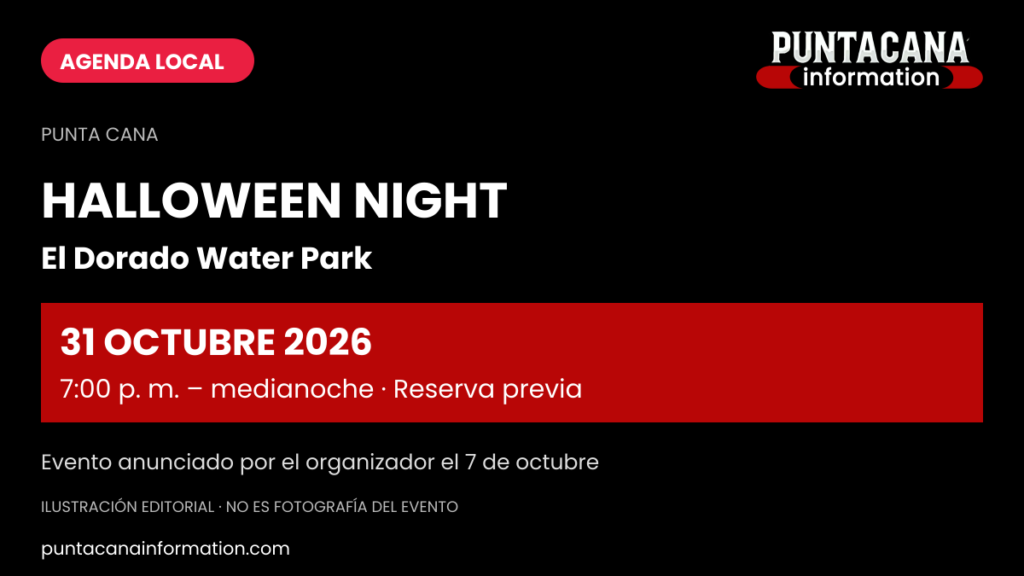 Ilustración editorial: Halloween Night en El Dorado Water Park, anunciado para el 31 de octubre de 2026.